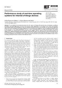 Performance Study of Real-Time Operating Systems for Internet Of