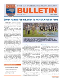 Seven Named for Induction to NCHSAA Hall of Fame