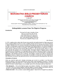 Unforgettable Lessons from the Pilgrim's Progress