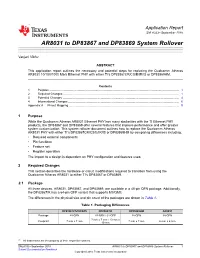 AR8031 to DP83867 and DP83869 System Rollover