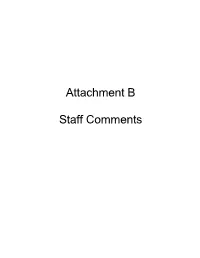 Attachment B Staff Comments