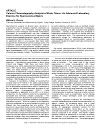 Column Chromatography Methods of Analysis In