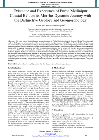 Existence and Experience of Purba Medinipur Coastal Belt on Its Morpho-Dynamic Journey with the Distinctive Geology and Geomorphology