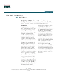 New York University— 3D Resilience