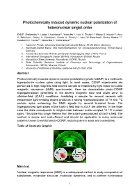 Photochemically Induced Dynamic Nuclear Polarization of Heteronuclear Singlet Order