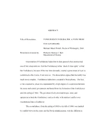 ABSTRACT Title of Dissertation: CONFEDERATE FEDERALISM