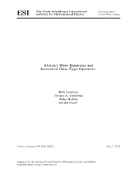 Abstract Wave Equations and Associated Dirac-Type Operators
