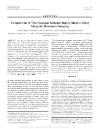 ARTICLES Comparison of Two Neonatal Ischemic Injury