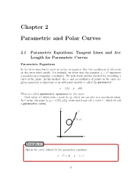 Chapter 2 Parametric and Polar Curves