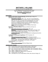 CV Matthew Williams 1/26