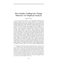 Does Insider Trading Law Change Behavior? an Empirical Analysis