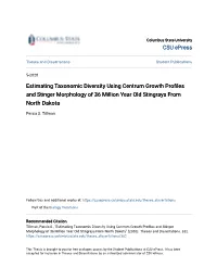 Estimating Taxonomic Diversity Using Centrum Growth Profiles and Stinger Morphology of 36 Million Year Old Stingrays from North Dakota