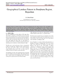Geographical Landuse Pattern in Jhunjhunu Region, Rajasthan