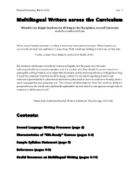 Multilingual Writers Across the Curriculum