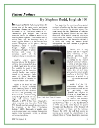 Patent Failure by Stephen Redd, English 101