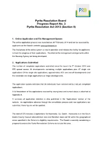 Pyrite Resolution Board Progress Report No. 3 Pyrite Resolution Act 2013 (Section 9)