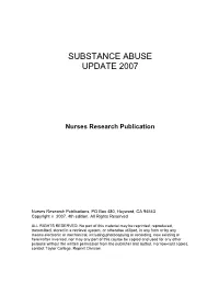 Substance Abuse Update 2007