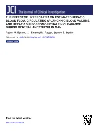 The Effect of Hypercapnia on Estimated Hepatic Blood