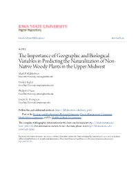 The Importance of Geographic and Biological Variables in Predicting