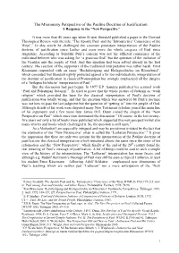 The Missionary Perspective of the Pauline Doctrine of Justification