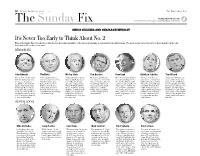 The Sunday Fix for Even More of the Fix Go to Washingtonpost.Com/Thefix