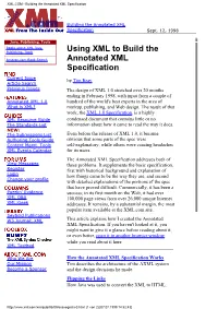 Using XML to Build the Annotated XML Specification