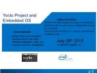 Yocto Project and Embedded OS