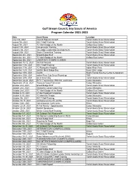 2021-22 Council Program Calendar