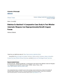 A Comparative Case Study to Test Whether Automatic Weapons Can Disproportionately Benefit Irregular Forces