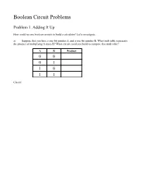 Boolean Circuit Problems