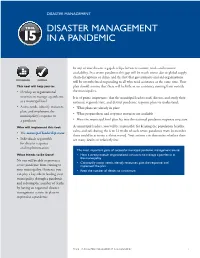 DISASTER MANAGEMENT in a PANDEMIC 1 STEPS to FOLLOW for an EFFECTIVE How to Create an Emergency Operations Center (EOC) PANDEMIC RESPONSE 1
