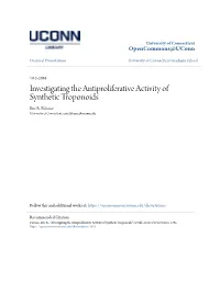 Investigating the Antiproliferative Activity of Synthetic Troponoids Eric R