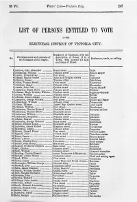 List of Persons Entitled to Vote