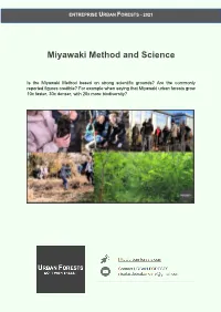 Miyawaki Method and Science