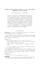 Power Homogeneous Compacta and the Order Theory of Local Bases