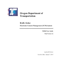 Rail Order User Guide
