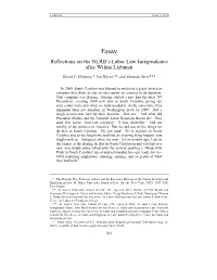 Reflections on the NLRB's Labor Law Jurisprudence After Wilma Liebman
