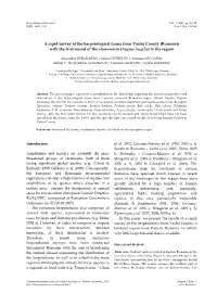 A Rapid Survey of the Herpetological Fauna from Vaslui County (Romania) with the First Record of the Slow-Worm (Anguis Fragilis) in the Region