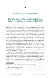 Characteristics of Migration Flows in France, Based on Statistics Of