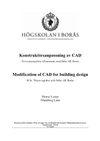 Modification of CAD for Building Design - B.Sc