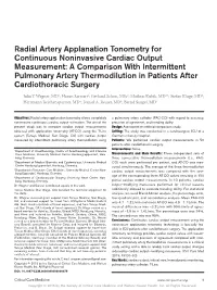 Radial Artery Applanation Tonometry