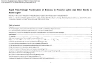 Rapid Flow-Through Fractionation of Biomass to Preserve Labile Aryl Ether Bonds in Native Lignin