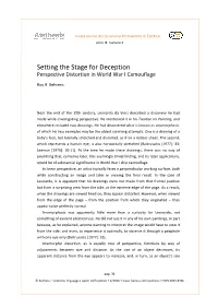Setting the Stage for Deception Perspective Distortion in World War I Camouflage