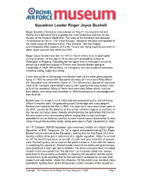 Squadron Leader Roger Joyce Bushell