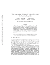 The Axiom of Choice Is Independent from the Partition Principle