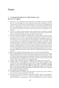 1 a General Introduction to Risk, Return, and the Cost of Capital