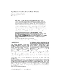Algorithms and Data Structures for Flash Memories