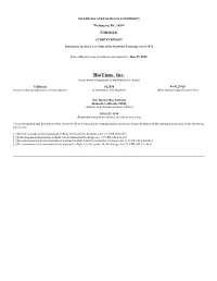 Biotime, Inc. (Exact Name of Registrant As Specified in Its Charter)