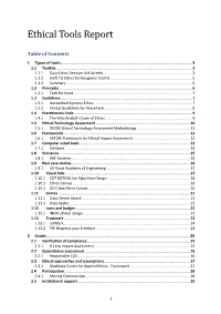 Ethical Tools Report