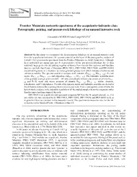 Frontier Mountain Meteorite Specimens of the Acapulcoite-Lodranite Clan: Petrography, Pairing, and Parent-Rock Lithology of an Unusual Intrusive Rock